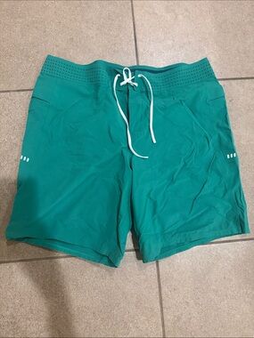 Lululemon Men's Teal Swim Board Shorts with Drawstring Waist